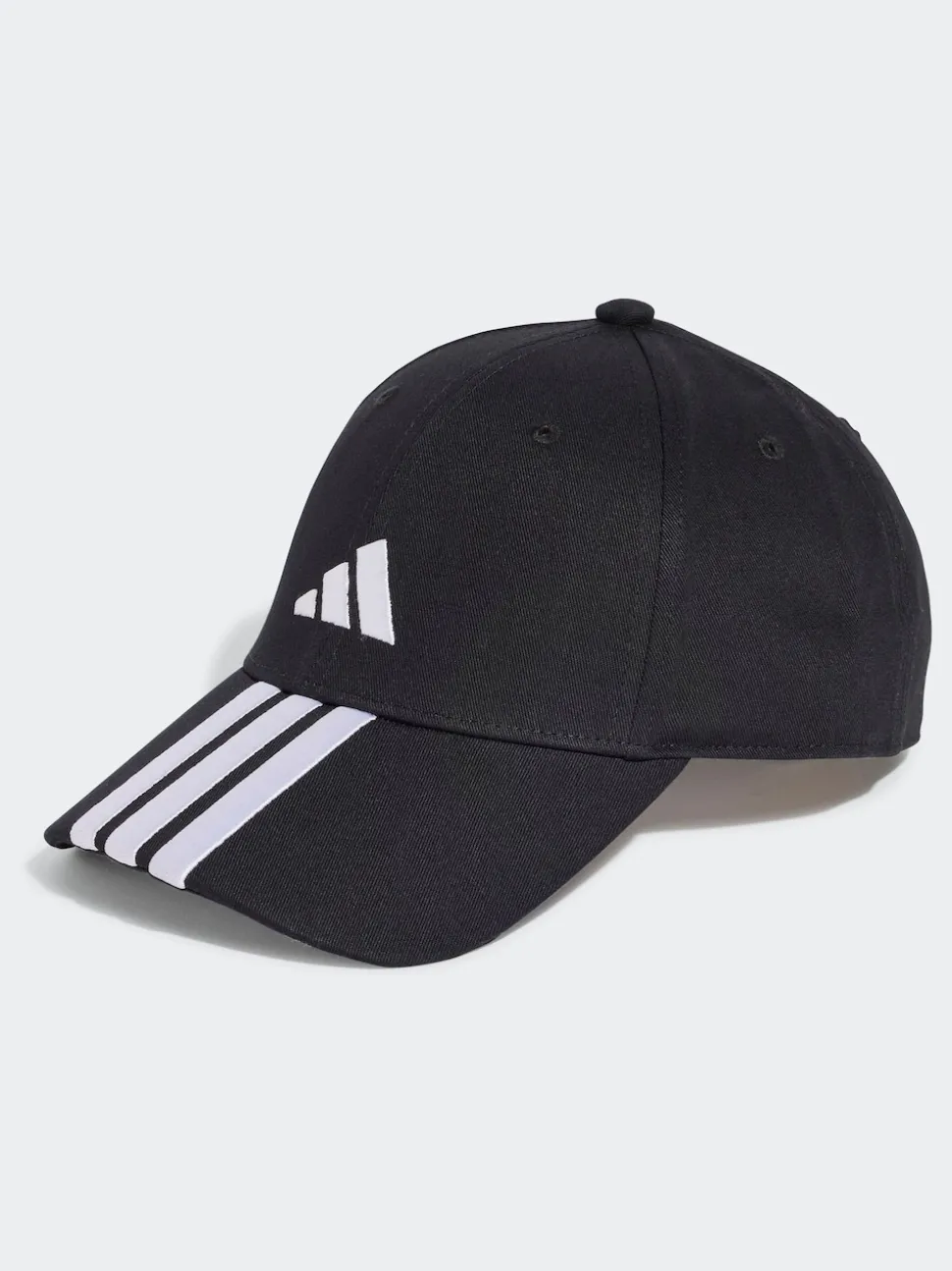 adidas Black 3 Stripe 100% Cotton Baseball Cap