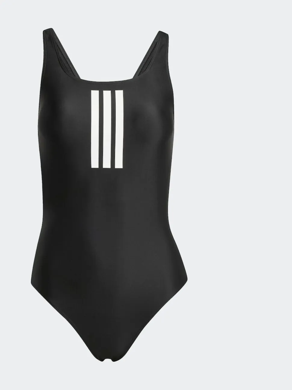 adidas Black 3 Stripe V Back Swimsuit