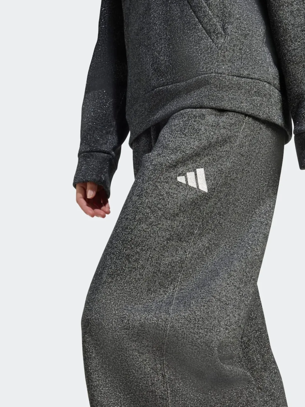 adidas Black ALL SZN Holiday Glitter Fleece Loose Joggers