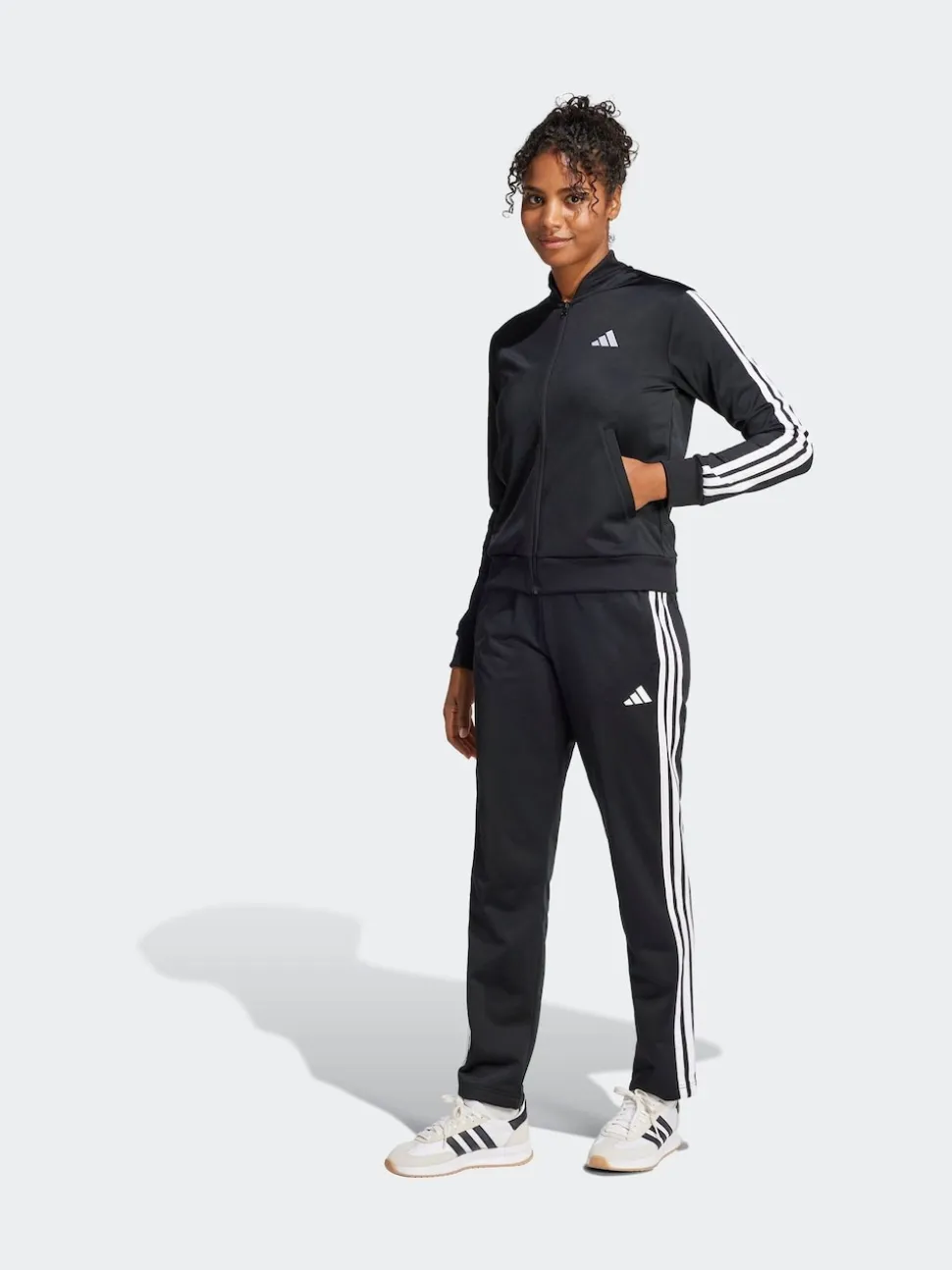 adidas Black Essentials 3-Stripes Tracksuit