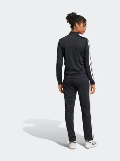 adidas Black Essentials 3-Stripes Tracksuit