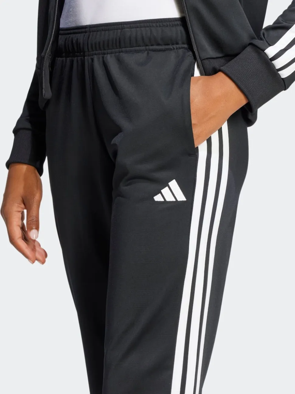 adidas Black Essentials 3-Stripes Tracksuit