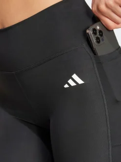 adidas Black Optime Essentials Stash Pocket Full Length Leggings