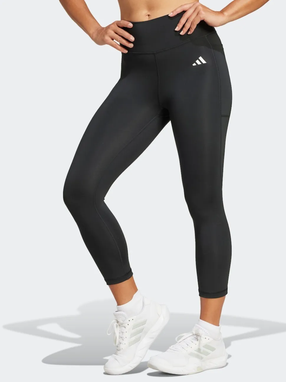 adidas Black Optime Essentials Stash 3/4 Leggings