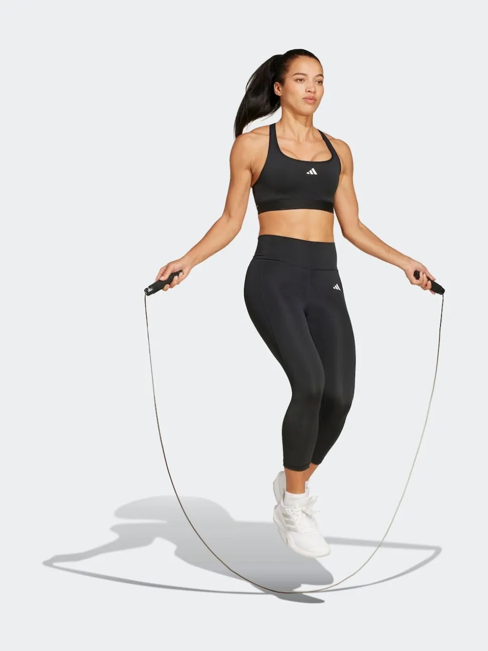 adidas Black Optime Essentials Stash 3/4 Leggings