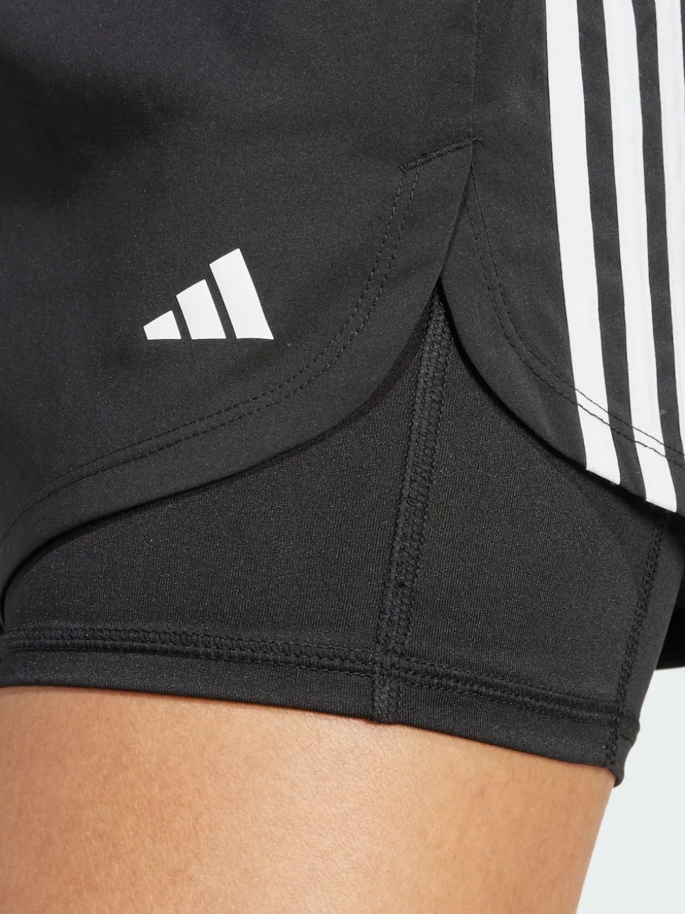 adidas Black Pacer 3-Stripes Training Woven Shorts