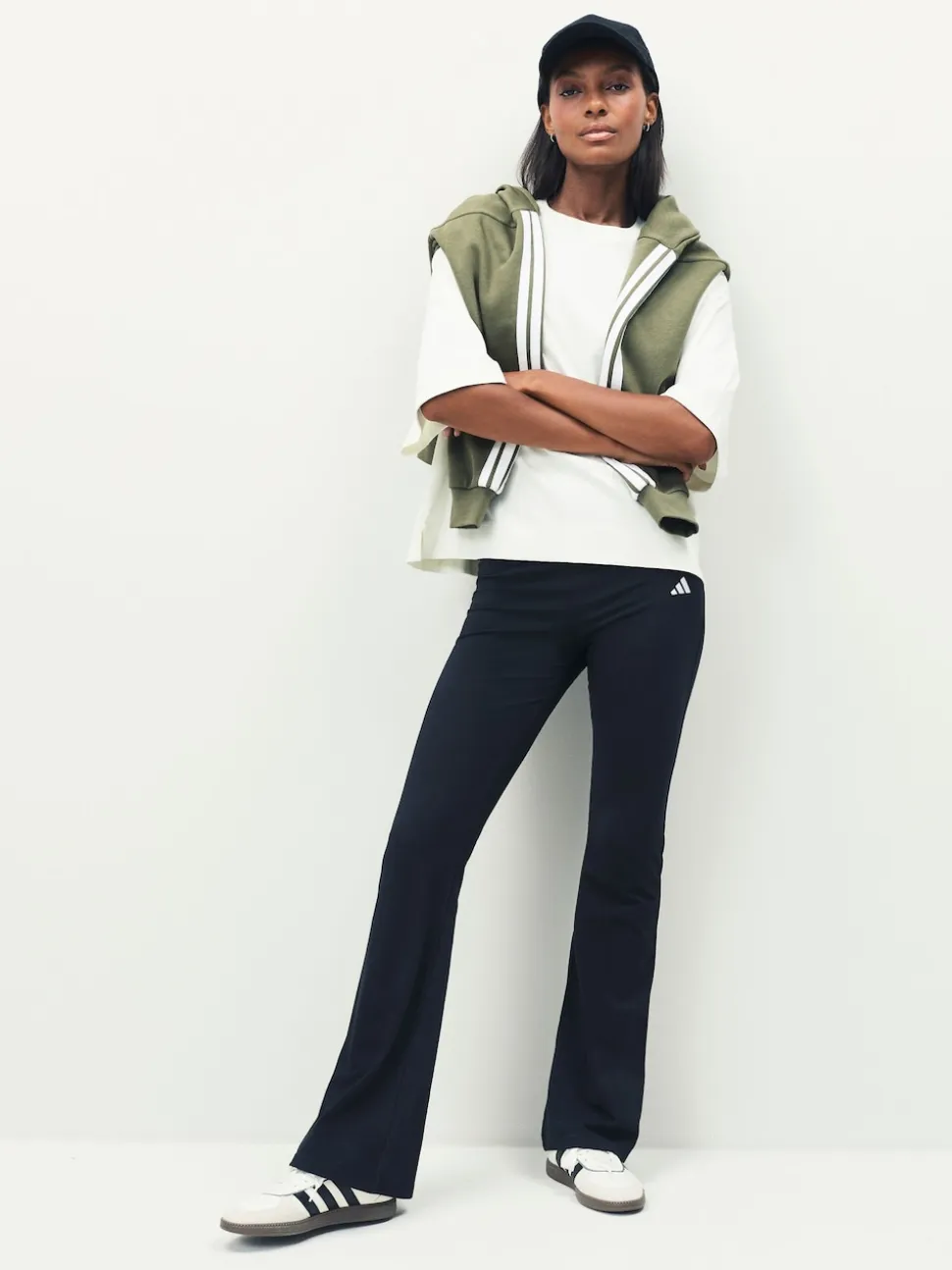 adidas Black Small Logo Flare Leggings