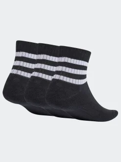 adidas Black 3-Stripes Cushioned Sportswear Low Cut Socks 3 Pack
