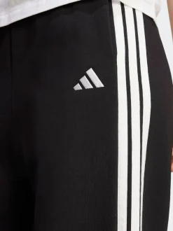 adidas Black 3-Stripes Fleece Wide Leg Trousers