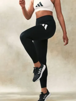 adidas Black Train Essential Full Length Big Logo Leggings