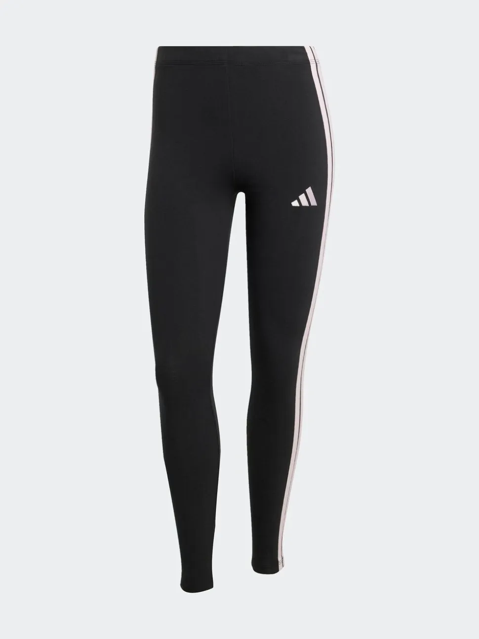 adidas Black/Pink Essentials 3-Stripes Cotton Leggings