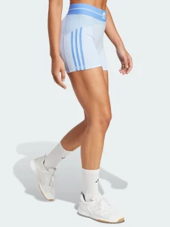 adidas Blue Hyperglam Rib 4 Short Leggings