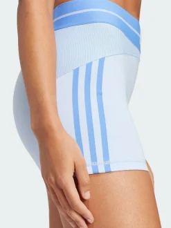 adidas Blue Hyperglam Rib 4 Short Leggings