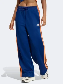 adidas Blue/Orange Stadium Loose Fit 3-Stripes Trackpant Trousers