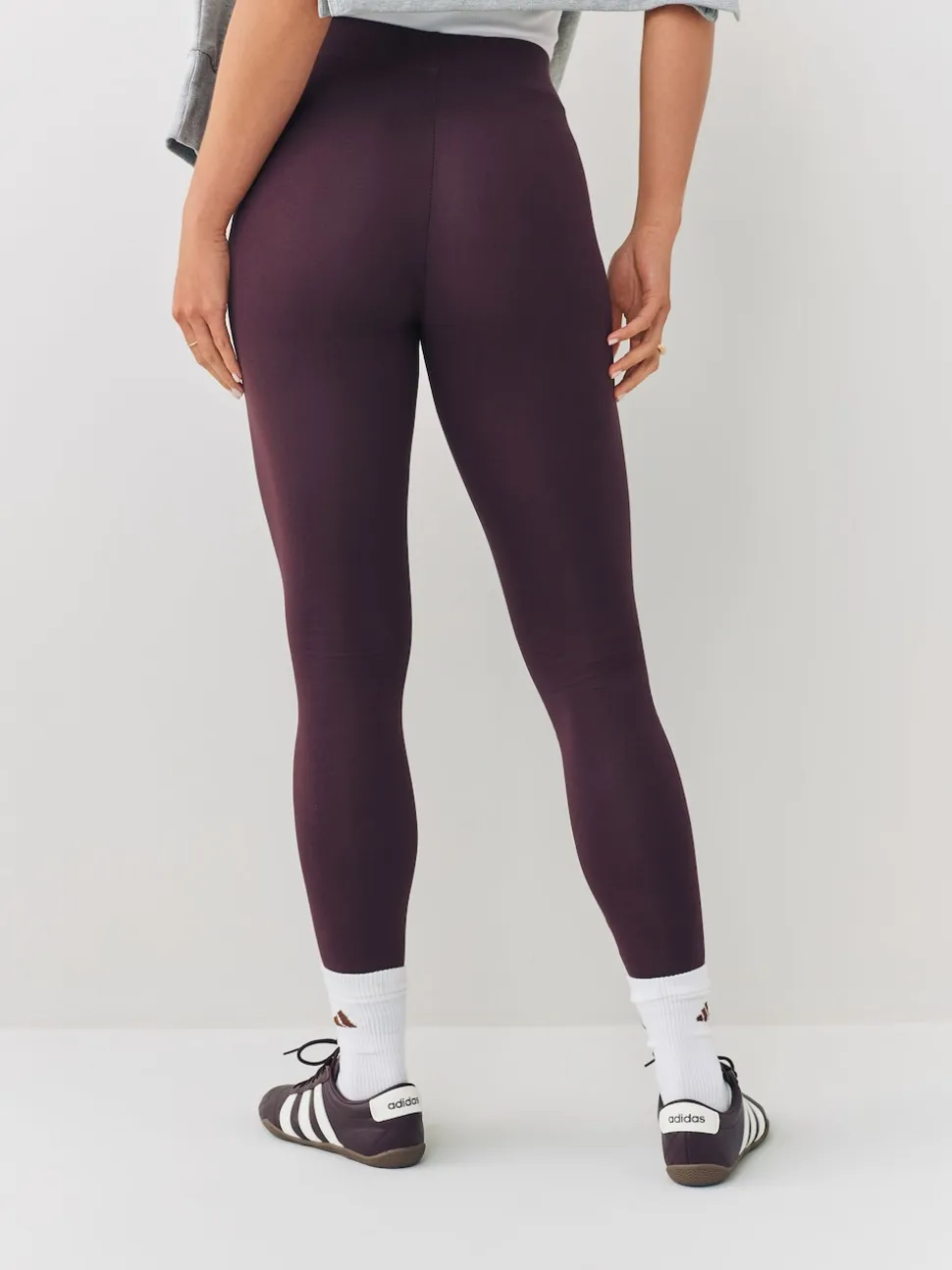 adidas Brown Essentials Linear Cotton Leggings