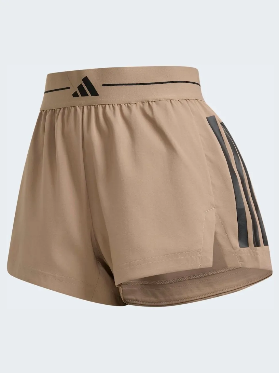 adidas Brown Hyperglam 3-Stripes Woven Shorts