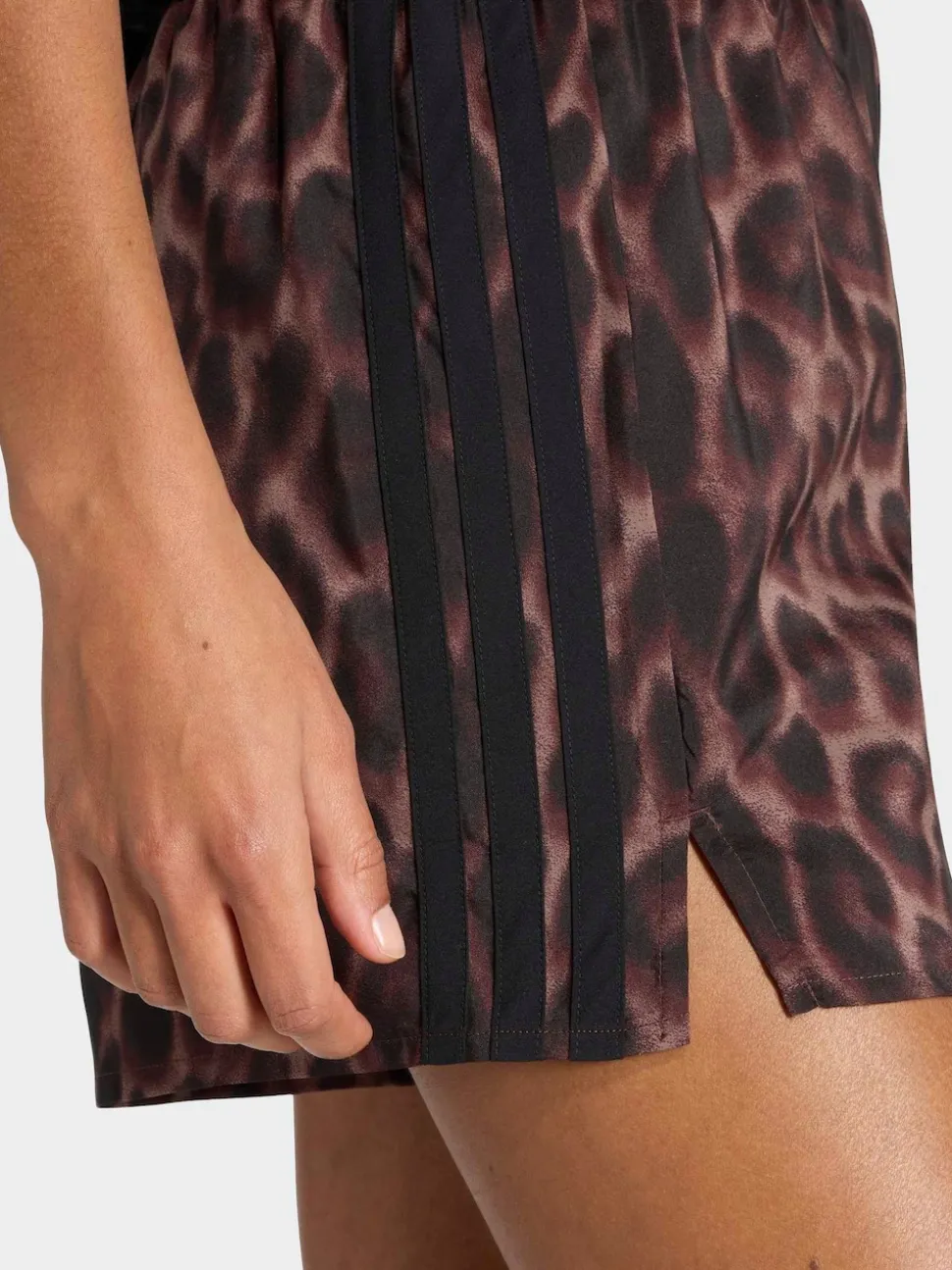 adidas Brown Workout Essentials Leopard Woven Shorts