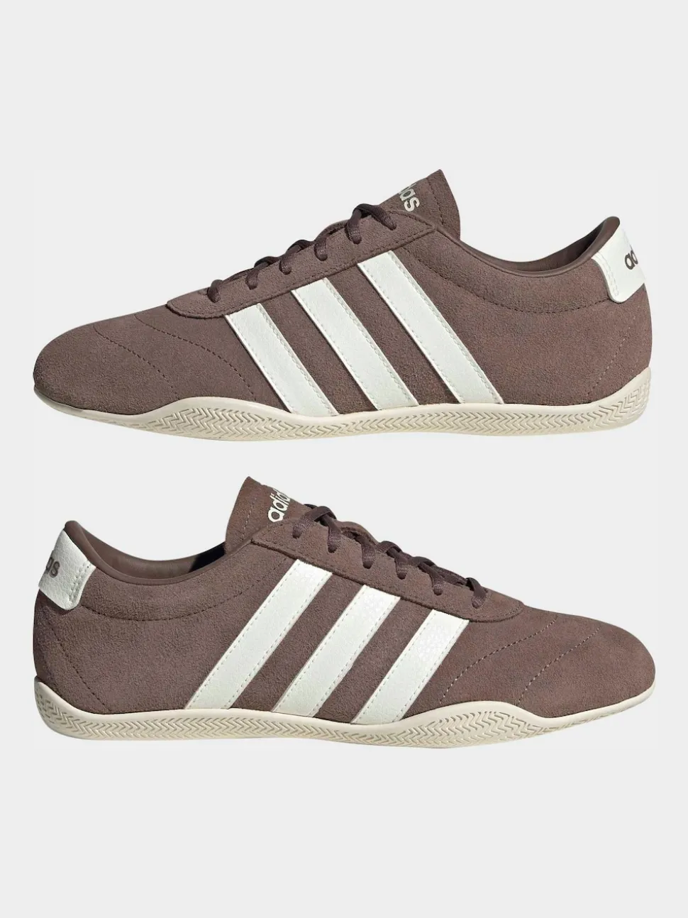 adidas Brown/White Grand Court Lo Trainers