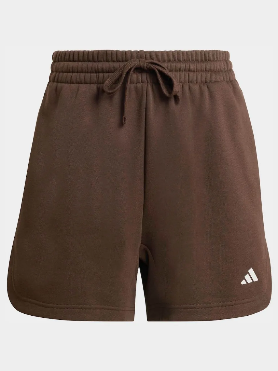 adidas Dark Brown 3 Stripe Studio Fleece Shorts