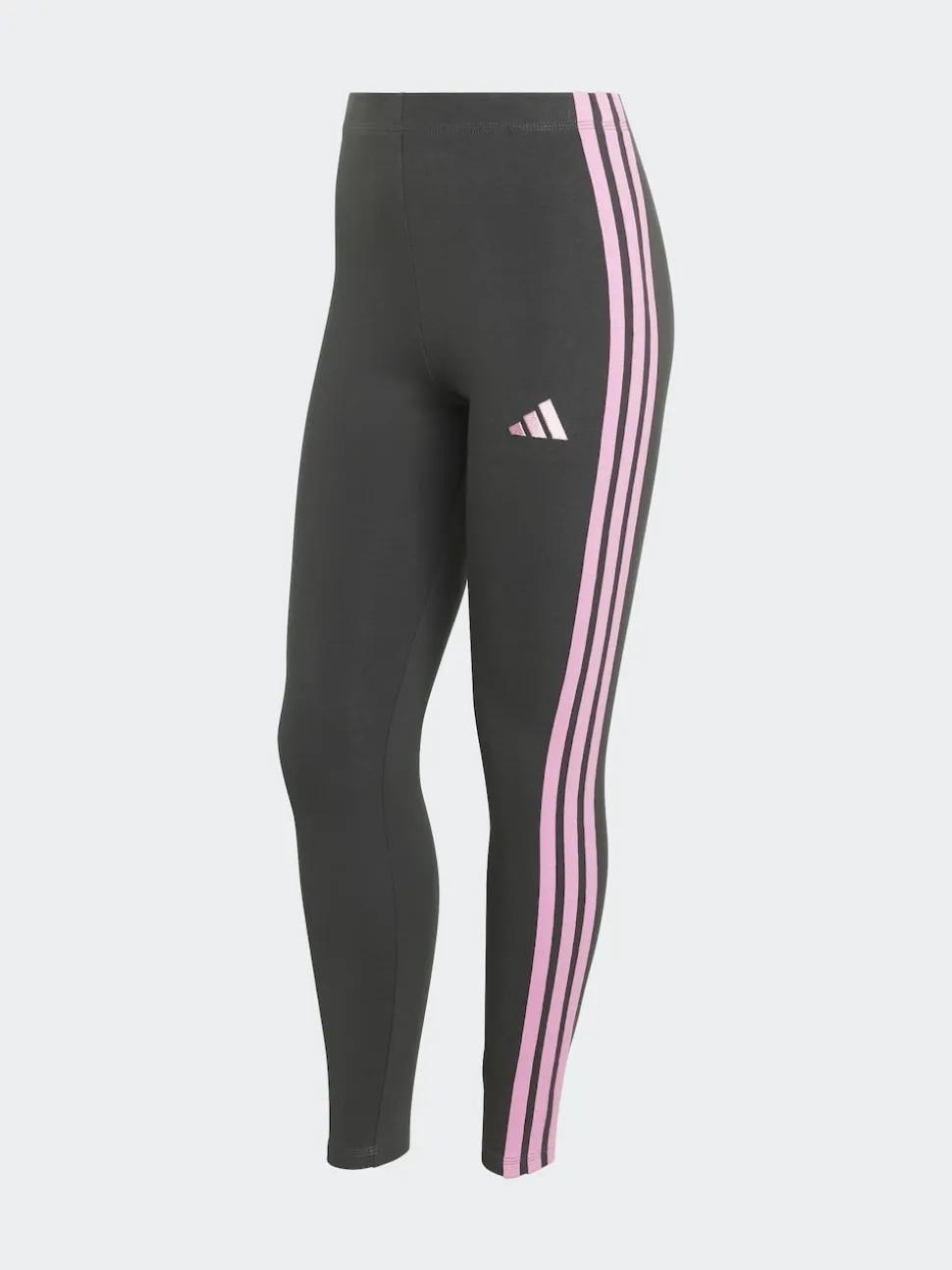 adidas Dark Grey Essentials 3-Stripes Cotton Leggings