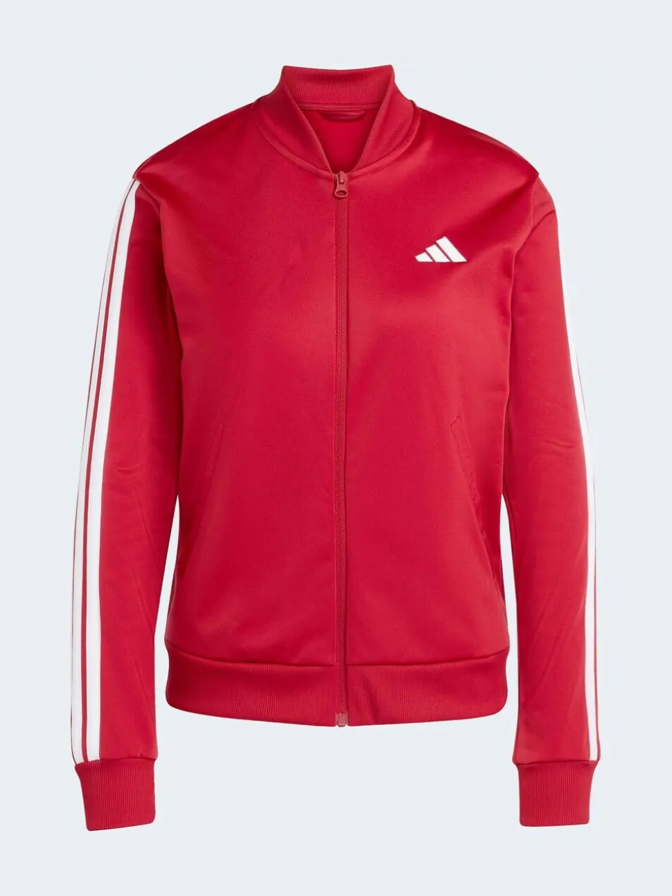 adidas Dark Red Essentials 3-Stripes Tracksuit