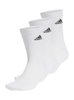 adidas Dove White 3 Pack Cushioned Crew Socks