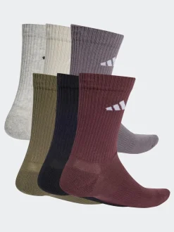 adidas Green Logo Crew Socks 6 Pack