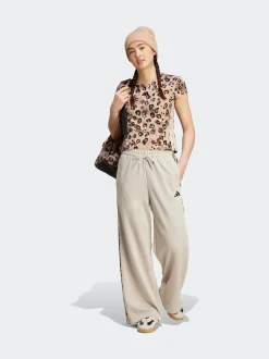adidas Grey Animal Print 3-StripesOpen Hem Joggers