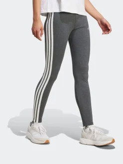 adidas Grey Essentials 3-Stripes Cotton Leggings
