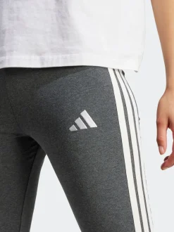 adidas Grey Essentials 3-Stripes Cotton Leggings