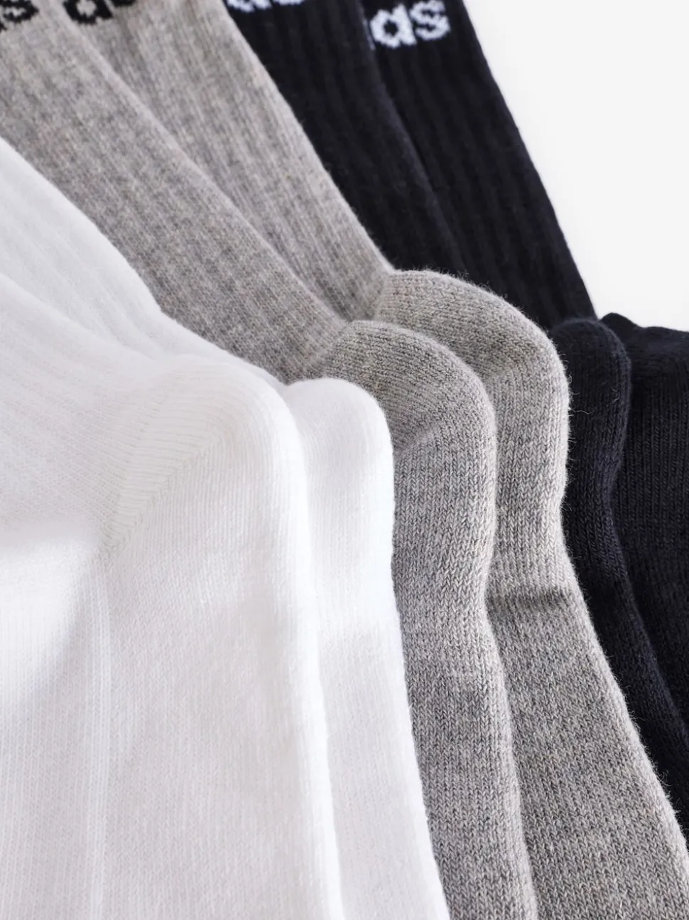 adidas Grey Linear Crew Cushioned Socks 3 Pack