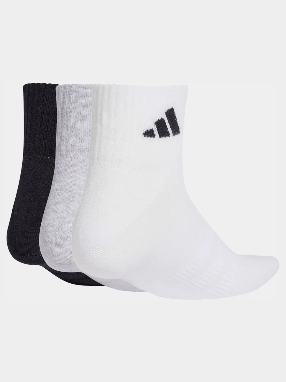adidas Grey Thin Light Sportswear Ankle Socks 3 Pack