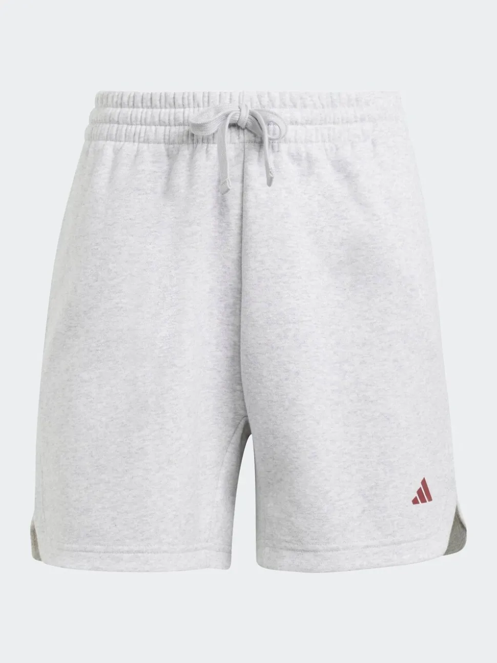adidas Light Grey 3 Stripe Studio Fleece Shorts