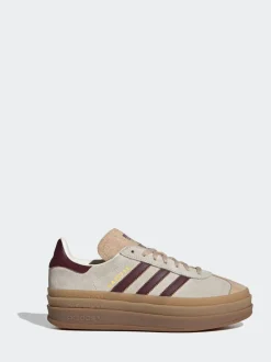 adidas Originals Beige/Red Gazelle Bold W Trainers