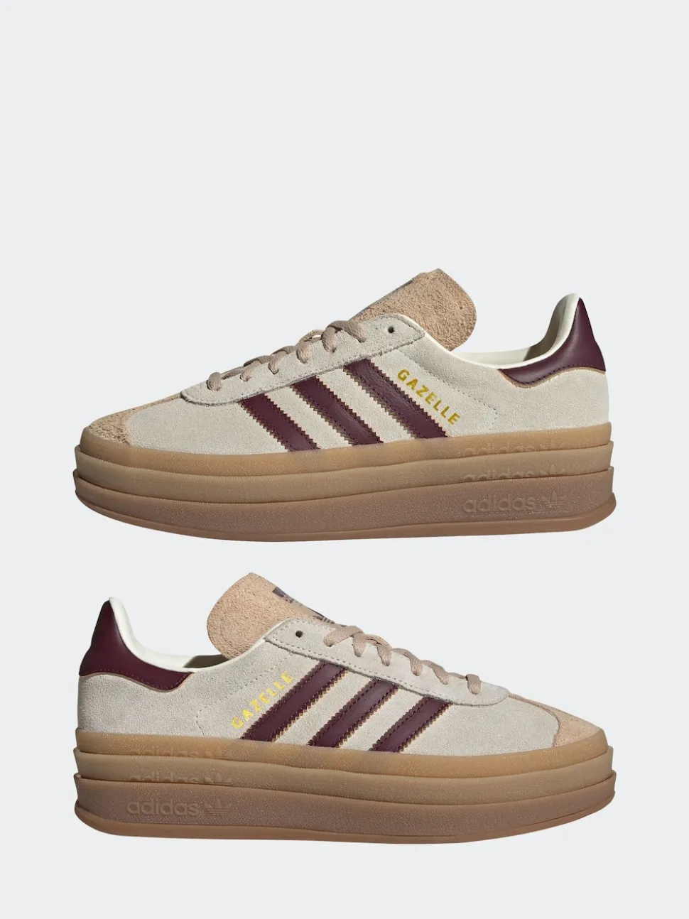 adidas Originals Beige/Red Gazelle Bold W Trainers