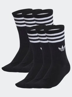 adidas Originals Black 6 Pack Crew Socks 6 Pack