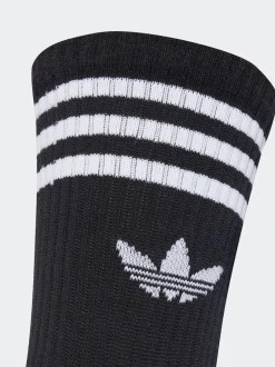 adidas Originals Black Crew 3-Stripes Crew Socks 3 Pairs