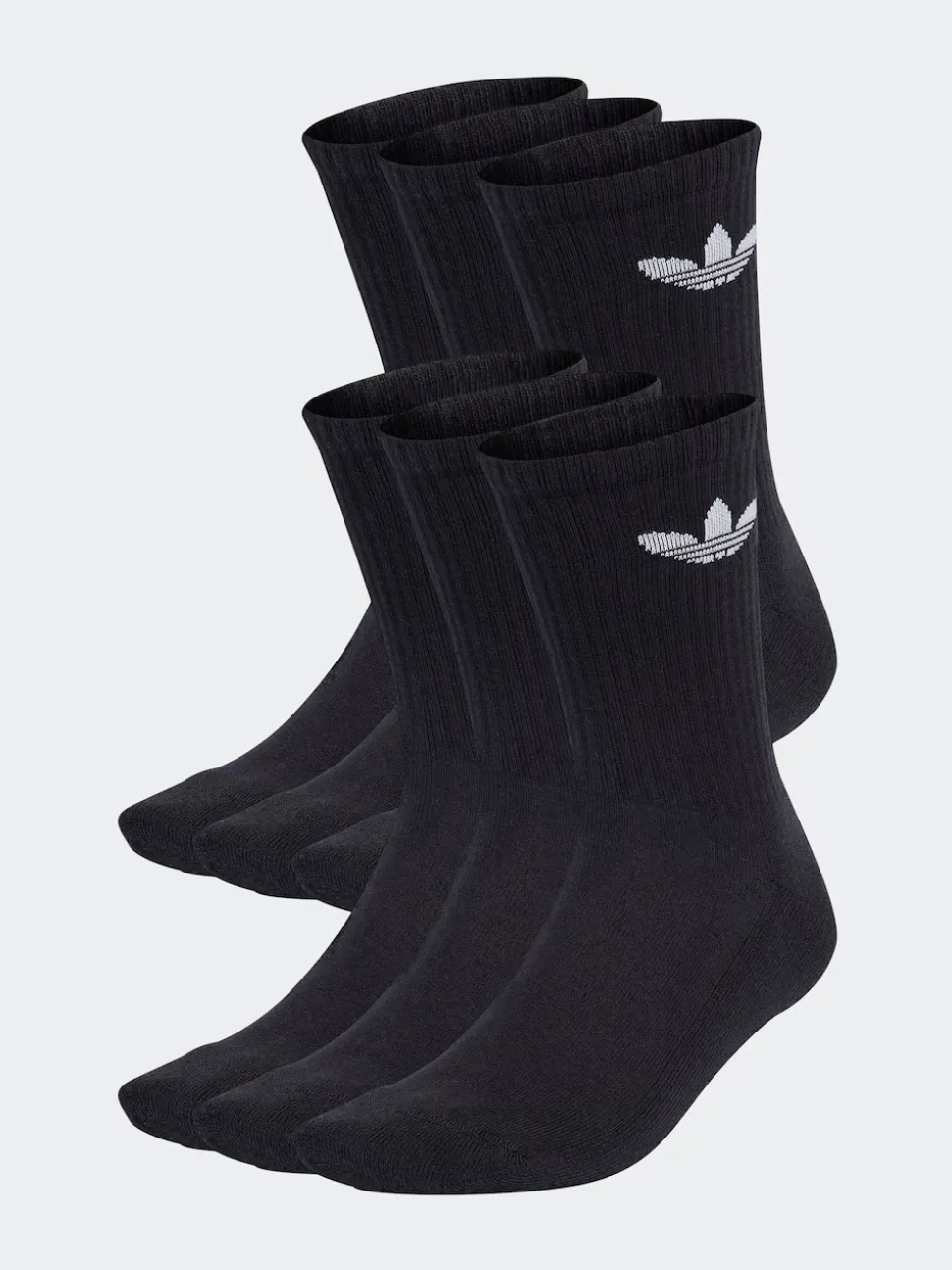 adidas Originals Black Dark Trefoil Crew Socks 6 Pack