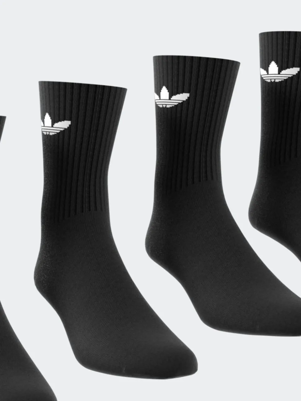 adidas Originals Black Dark Trefoil Crew Socks 6 Pack