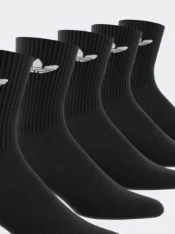 adidas Originals Black Dark Trefoil Crew Socks 6 Pack