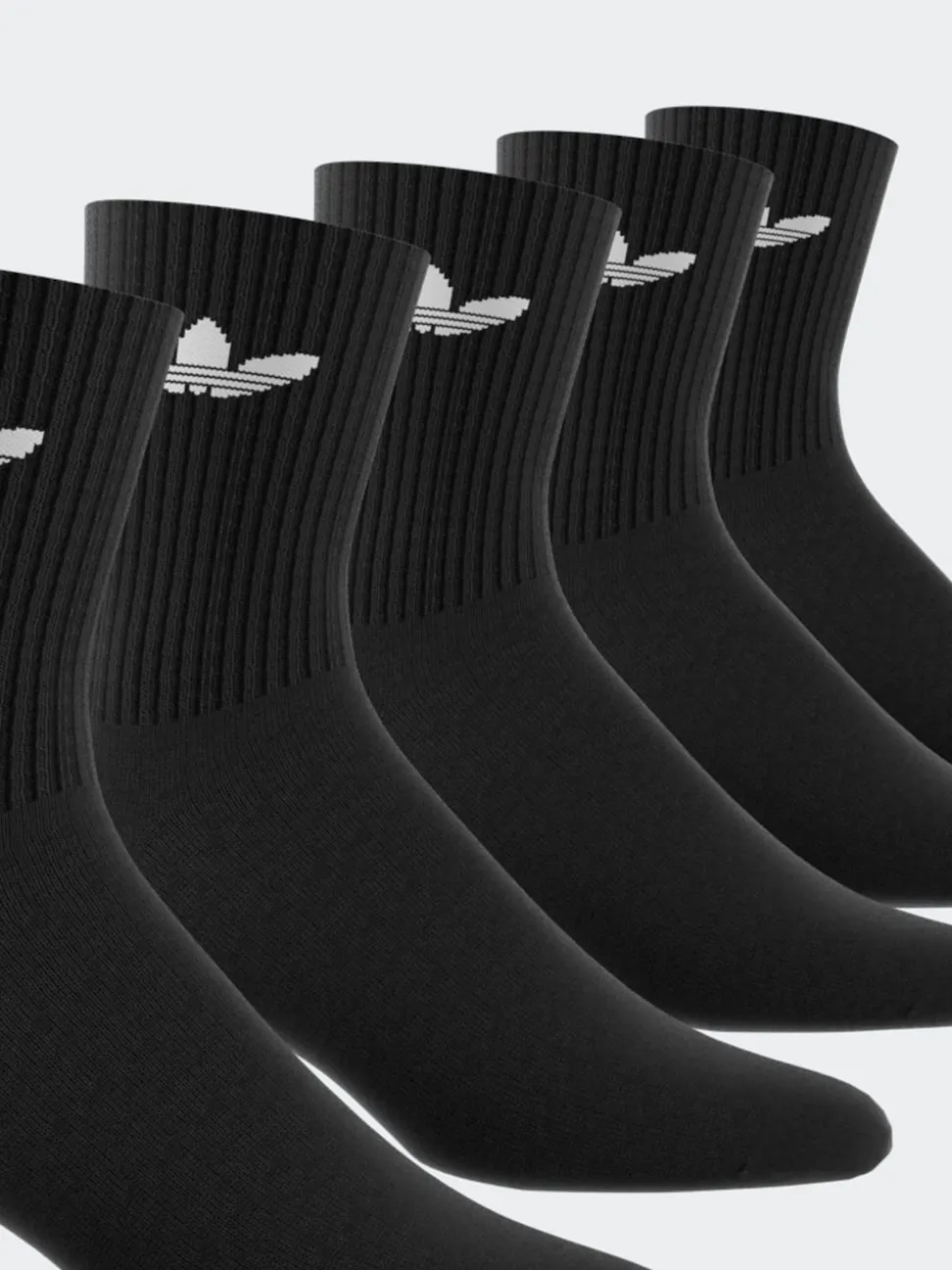 adidas Originals Black Dark Trefoil Crew Socks 6 Pack