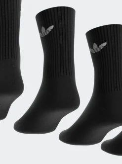adidas Originals Black Dark Trefoil Crew Socks 6 Pack