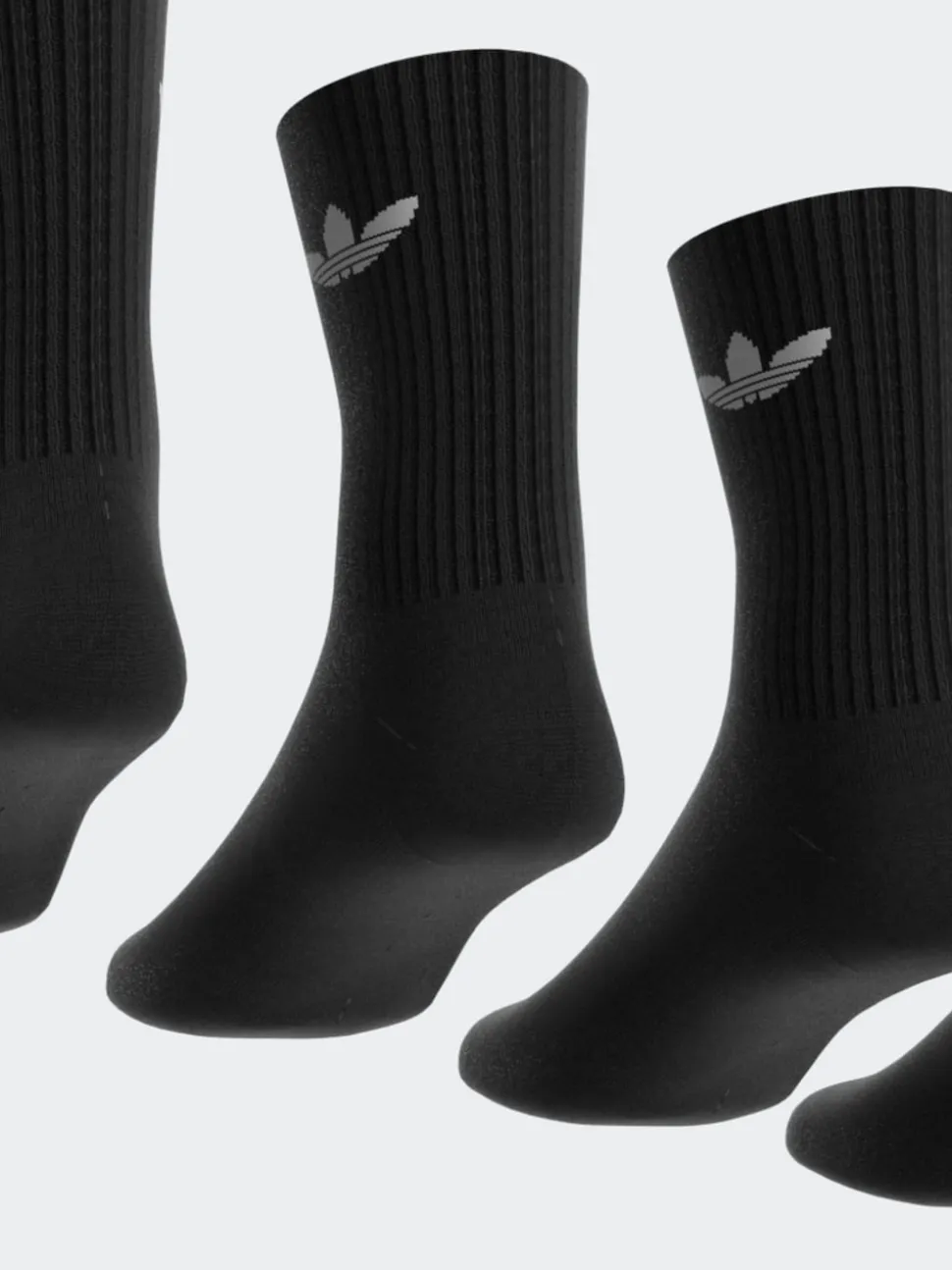 adidas Originals Black Dark Trefoil Crew Socks 6 Pack