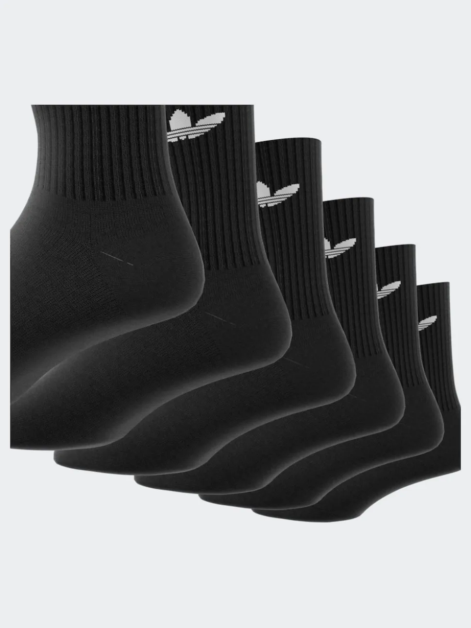 adidas Originals Black Dark Trefoil Crew Socks 6 Pack
