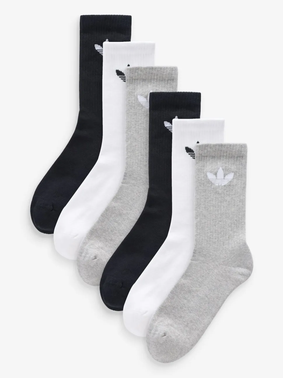 adidas Originals Black Trefoil Crew Socks 6 Pack