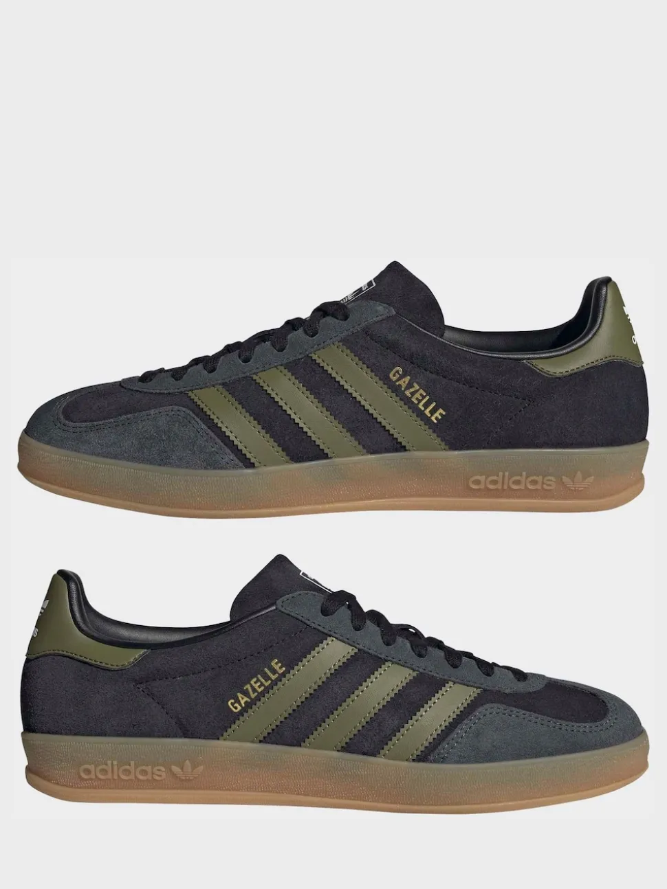 adidas Originals Black/Green Gazelle Indoor Trainers