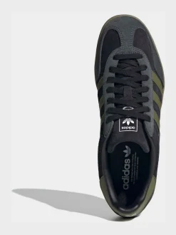 adidas Originals Black/Green Gazelle Indoor Trainers