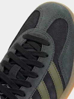 adidas Originals Black/Green Gazelle Indoor Trainers