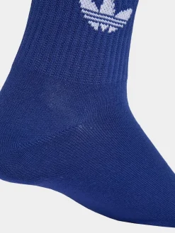 adidas Originals Blue/Green Crew 3-Stripes Crew Socks 3 Pairs