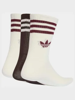 adidas Originals Brown Crew 3-Stripes Crew Socks 3 Pairs